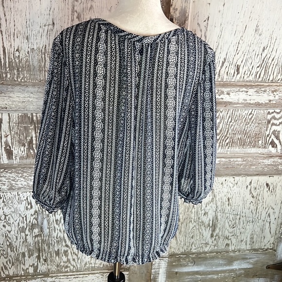 BANANA REPUBLIC FACTORY SHEER TOP, sz L OVERSIZED, LIGHTWEIGHT CAREER DRESSY - Picture 6 of 9